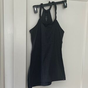 Zobha Charcoal Halter Top with Braided Straps